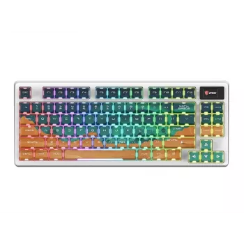 MSI Forge GK600 TKL belaidė mechaninė žaidimų klaviatūra - Mars US ANSI, trijų režimų, karštai keičiami Forge jungikliai, RGB apšvietimas kiekvienam klavišui, PBT klavišų dangteliai