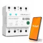 Qoltec trifazis 63A išmanusis Wi-Fi automatinis jungiklis 4P (3P+N) DIN bėgiui | Laikmatis | Tuya | Smart Life | Amazon Alexa