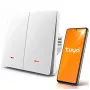 QOLTEC išmanusis šviesos jungiklis WiFi 2-jų grupių laikmatis Tuya baltas