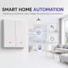 QOLTEC išmanusis šviesos jungiklis WiFi 2-jų grupių laikmatis Tuya baltas