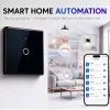 Qoltec Smart Touch Light Switch 1-Gang Wi-Fi Timer Tuya White