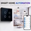Qoltec Smart Touch Light Switch 4-Gang Wi-Fi Timer Tuya | Grūdintas stiklas | Baltas