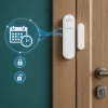 GREENBLUE GB478 belaidis WiFi durų/langų jutiklis – išmanus magnetinis kontaktas, Tuya ir Gosund programėlė, Alexa/Google, maitinamas baterija, baltas