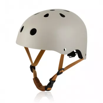 Lionelo LO-HELMET Beige Sand dviračio šalmas – In-Mold PC korpusas, 24 ventiliacijos angos, Headlock reguliavimas, CE EN 1078, L dydis 58-61 cm