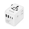 Crong One World kelioninis adapteris GaN 45W UK/EU/US/AU baltas