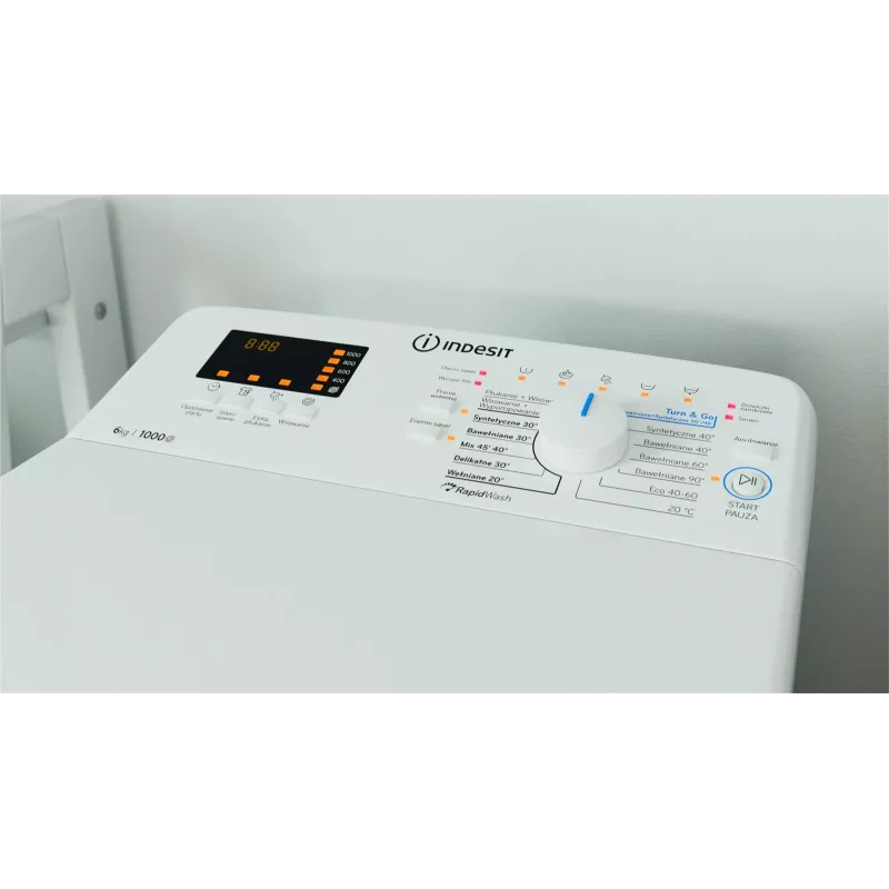 Indesit BTWWS60400PLN skalbimo mašina su viršutine pakrovimo anga, 6 kg, 1000 aps./min., balta