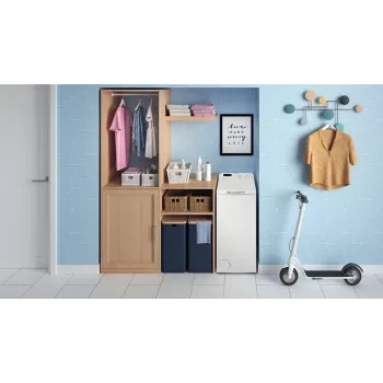 Indesit BTWS50400PLN skalbimo mašina su viršutine pakrovimo anga, 5 kg, 1000 aps./min., balta, energijos klasė E