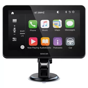 SENCOR SCT M760BWT 7 inch belaidis CarPlay Android Auto 2-DIN multimedijos imtuvas su galinės kameros įvestimi