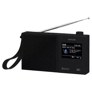 SENCOR SRD 7790B DAB+ radijas su FM, Bluetooth, USB, 2,4 colio LCD, įkraunama baterija