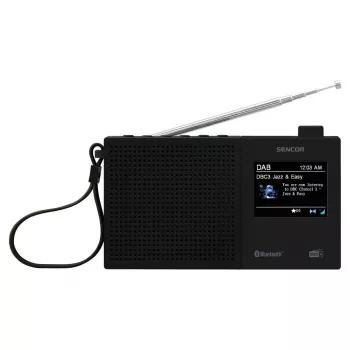 SENCOR SRD 7790B DAB+ radijas su FM, Bluetooth, USB, 2,4 colio LCD, įkraunama baterija