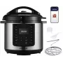 CONCEPT CK8001 Multivirimo puodas, 5L, 900W, 10 programų, LED, nelipni keraminė talpa, atidėtas paleidimas, palaikymas šiltoje, juodas/sidabrinis