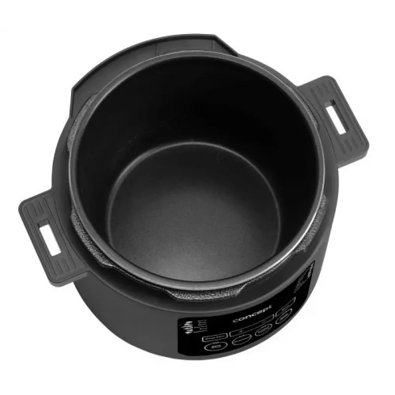 CONCEPT CK6001 daugiafunkcis puodas 5L 900W 10 programų nelipni danga juoda/nerūdijantis plienas
