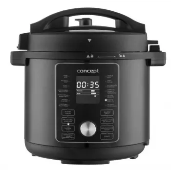 CONCEPT CK8000 Multivirimo puodas su oro gruzdintuvės funkcija, 6L puodas, 3,5L krepšelis, 1500W, 10 programų, juodas/sidabrinis