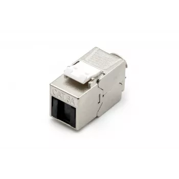 DIGITUS DN-93615-D CAT 6A Keystone modulis, ekranuotas, be įrankių, 10GBase-T, 500 MHz, cinko liejimas, auksu dengti kontaktai, T568A/B, PoE++ paruoštas