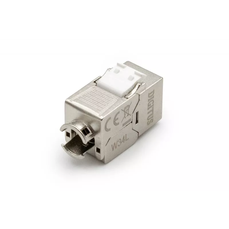 DIGITUS DN-93615-D CAT 6A Keystone modulis, ekranuotas, be įrankių, 10GBase-T, 500 MHz, cinko liejimas, auksu dengti kontaktai, T568A/B, PoE++ paruoštas