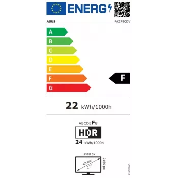 ASUS ProArt Display OLED PA279CDV 26,5 colio 4K UHD OLED monitorius su 120Hz, HDR, USB šakotuvu, aukščio reguliavimu, juodas/sidabrinis