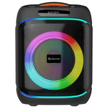 DENVER BPS-170 400W Bluetooth vakarėlių garsiakalbis su RGB apšvietimu, TWS, karaoke, FM radiju, USB/SD/AUX/Mic įvestimis