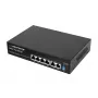 ESPERANZA 6 prievadų PoE+ Gigabit komutatorius 65W GOLIATH (4 PoE+ prievadai, 2 uplinkai, 12 Gbps, be ventiliatoriaus, metalinis)