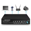 ESPERANZA 6 prievadų PoE+ Gigabit komutatorius 65W GOLIATH (4 PoE+ prievadai, 2 uplinkai, 12 Gbps, be ventiliatoriaus, metalinis)