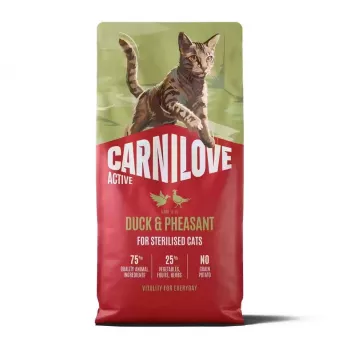 CARNILOVE ACTIVE sausa kačių ėdara su antiena ir fazanu sterilizuotoms suaugusioms visų veislių katėms 6 kg