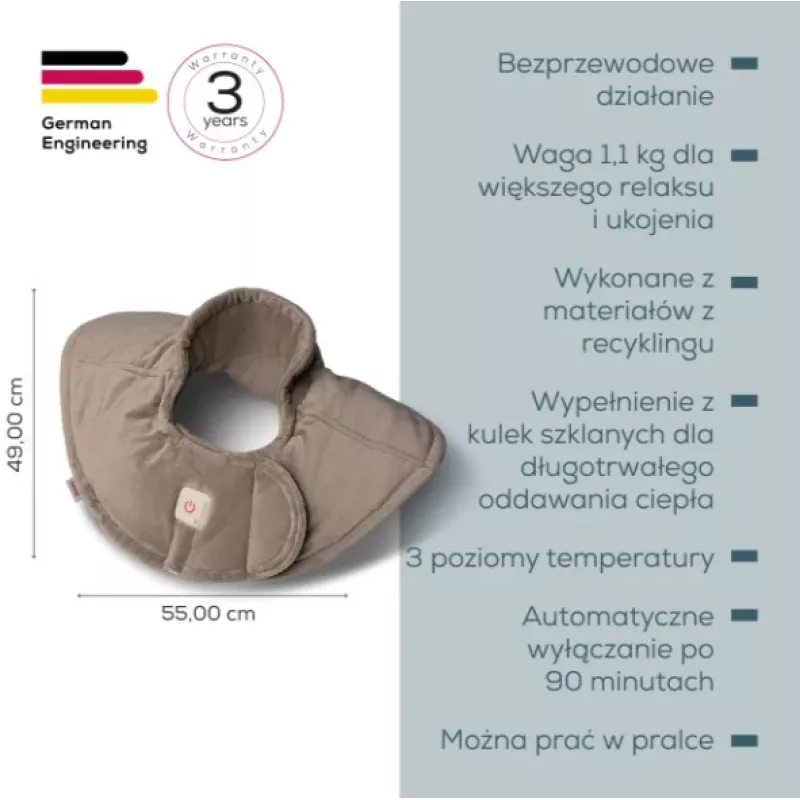 Beurer HK 165 Huggy šildoma pagalvėlė Smokey Taupe