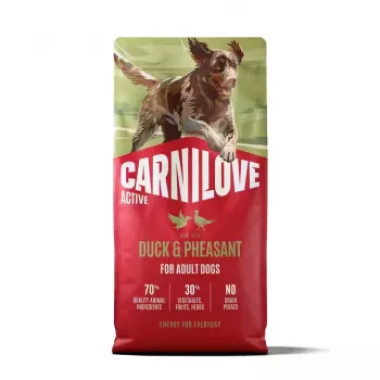 CARNILOVE ACTIVE šuo sausas su antis ir fazanas suaugusiems visų veislių 12 kg