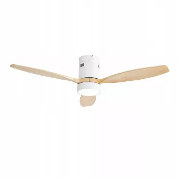 Extralink Nature Flow 52 išmanusis WiFi lubų ventiliatorius su medinėmis mentėmis, nuolatinės srovės varikliu, LED šviestuvu, valdymu per programėlę, 132 cm