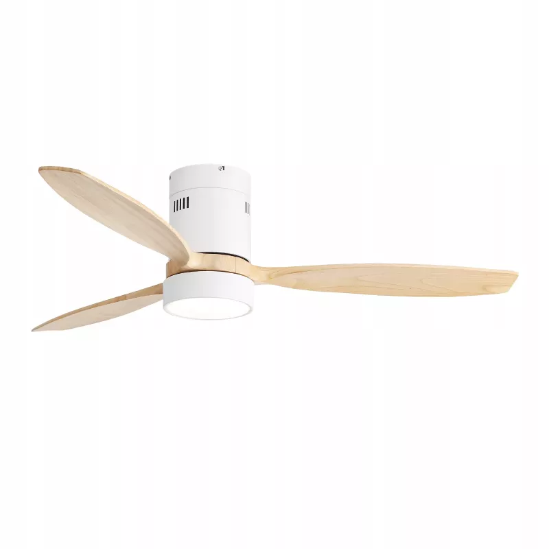 Extralink Nature Flow 52 išmanusis WiFi lubų ventiliatorius su medinėmis mentėmis, nuolatinės srovės varikliu, LED šviestuvu, valdymu per programėlę, 132 cm