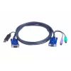 ATEN Intelligent KVM kabelis 2L-5502UP - klaviatūros, vaizdo ir pelės (KVM) kombinuotas kabelis