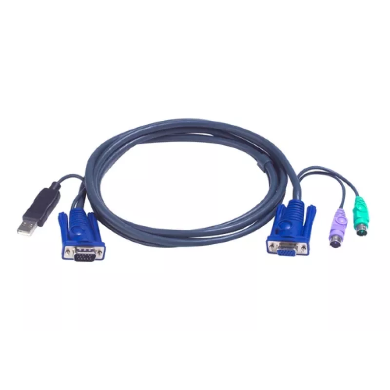 ATEN Intelligent KVM kabelis 2L-5502UP - klaviatūros, vaizdo ir pelės (KVM) kombinuotas kabelis