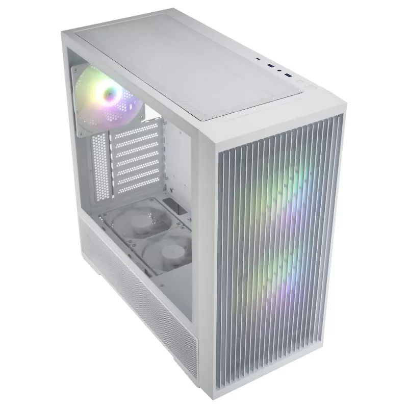 Fortron M330 White Micro-ATX korpusas, grūdintas stiklas, 1x120mm ventiliatorius