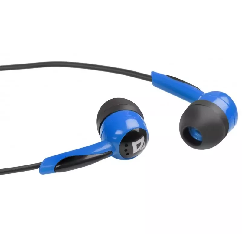 Defender EARPHONES BASIC 604 laidinės ausinės su mikrofonu, juodos-mėlynos spalvos