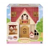 EPOCH Sylvanian Families pradinis namas - Raudono stogo serijos lėlių namelis su Freya Chocolate Rabbit ir 10 baldų detalių