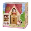 EPOCH Sylvanian Families pradinis namas - Raudono stogo serijos lėlių namelis su Freya Chocolate Rabbit ir 10 baldų detalių