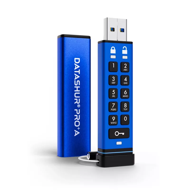 iStorage datAshur PRO+A USB 3.2 Gen 1 128GB šifruota USB atmintinė su PIN apsauga, FIPS 140-3 Level 3, IP68, USB-C