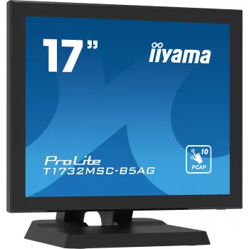 Iiyama ProLite T1732MSC-B5AG 17 colių jutiklinis LED monitorius - 5:4 SXGA, projekcinis talpinis, 10 taškų multi-touch, HDMI/DVI/VGA, USB, garsiakalbiai, juoda