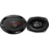 JVC CS-DR6932 6x9 colio 3 krypčių koaksialiniai automobilio garsiakalbiai, 500W didžiausia, 70W RMS, anglies žėručio žemųjų dažnių garsiakalbis, PEI aukštųjų dažnių garsiakalbiai, 4 omai