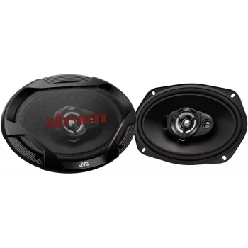 JVC CS-DR6932 6x9 colio 3 krypčių koaksialiniai automobilio garsiakalbiai, 500W didžiausia, 70W RMS, anglies žėručio žemųjų dažnių garsiakalbis, PEI aukštųjų dažnių garsiakalbiai, 4 omai