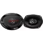 JVC CS-DR6932 6x9 colio 3 krypčių koaksialiniai automobilio garsiakalbiai, 500W didžiausia, 70W RMS, anglies žėručio žemųjų dažnių garsiakalbis, PEI aukštųjų dažnių garsiakalbiai, 4 omai