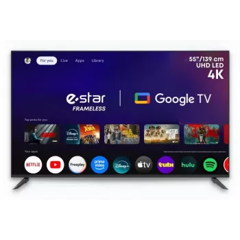 NO NAME LEDTV55A1T2 55 colių QLED 4K UHD išmanusis televizorius su Dolby Vision IQ, HDR10+, Dolby Atmos, VIDAA U5.0, įtaisyta Alexa, berėmiu dizainu, žaidimų režimu
