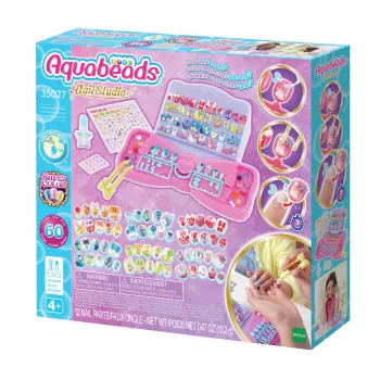 EPOCH Aquabeads Nail Studio pradinis rinkinys - vandeniu aktyvuojamų karoliukų nagų meno rinkinys vaikams, daugiau nei 100 dizainų, daugkartinio naudojimo nagai, be klijų, nuo 4 metų
