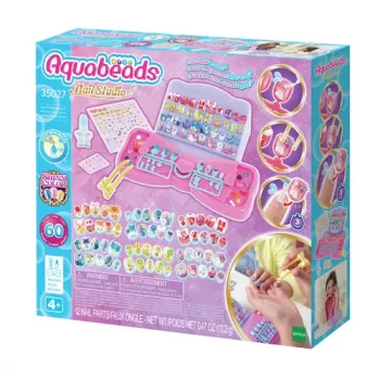 EPOCH Aquabeads Nail Studio pradinis rinkinys - vandeniu aktyvuojamų karoliukų nagų meno rinkinys vaikams, daugiau nei 100 dizainų, daugkartinio naudojimo nagai, be klijų, nuo 4 metų