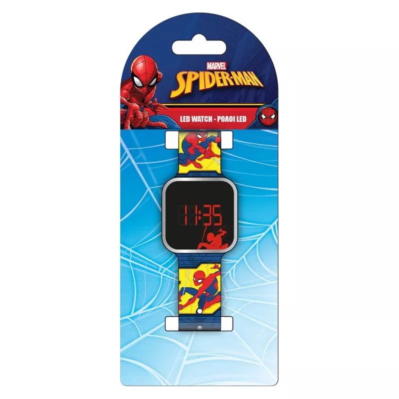 PULIO Spiderman LED skaitmeninis vaikų laikrodis - raudonas/mėlynas