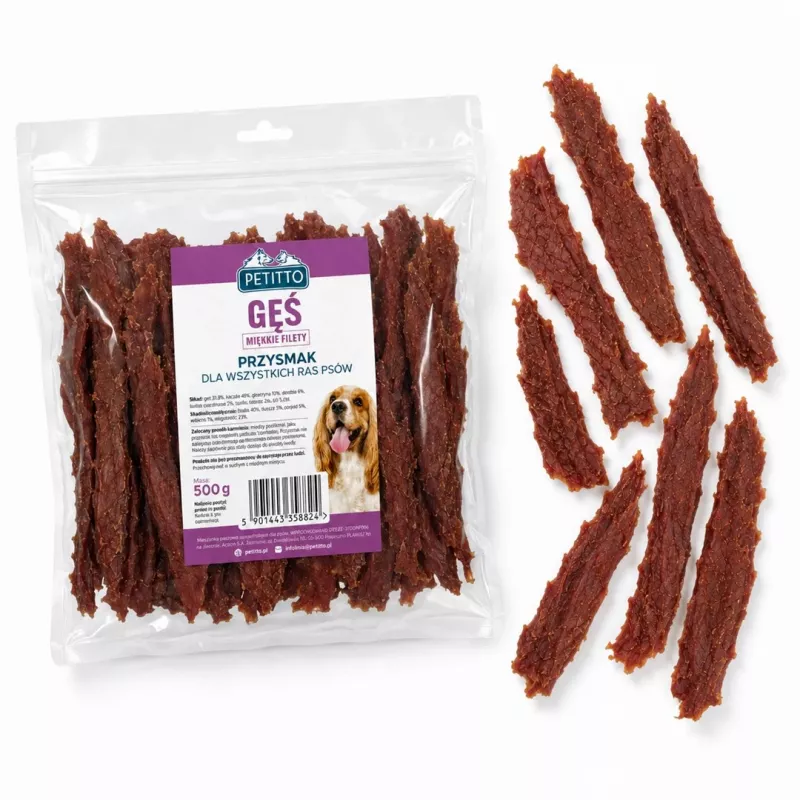 PETITTO minkšti žąsienos filė šunims 500g
