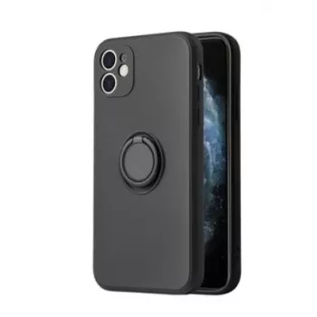 iLike Apple iPhone 13 Pro Max silikoninis dėklas su žiedu, juodas