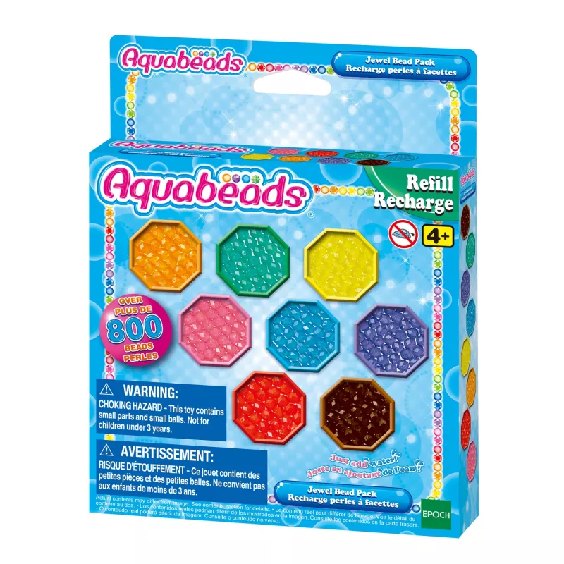 EPOCH Aquabeads blizgučių karoliukų papildymo rinkinys - 800 karoliukų 8 spalvų