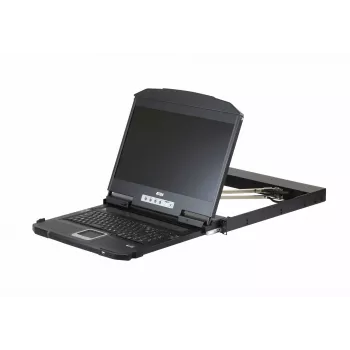ATEN CL3800NW 18,5 colio dvigubo bėgio LCD KVM konsolė - DVI, USB, 1U stovo montavimas, Full HD