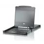 ATEN CL6708MW 19 colių Full HD DVI-D 8 prievadų stelažinis LCD KVM konsolė, 1U, juoda