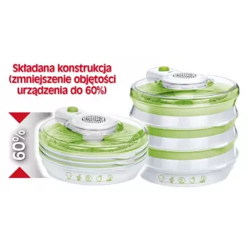 MPM grybų džiovintuvas MSG-06 - 5 padėklų maisto džiovintuvas, 250W, reguliuojama temperatūra 35-70°C, baltas