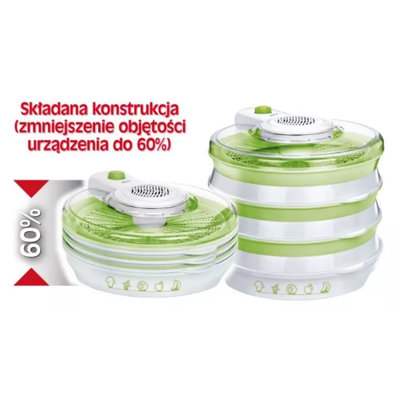 MPM grybų džiovintuvas MSG-06 - 5 padėklų maisto džiovintuvas, 250W, reguliuojama temperatūra 35-70°C, baltas
